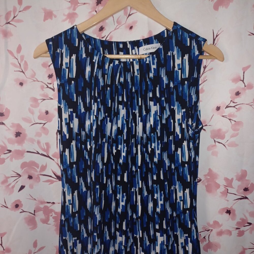 Calvin Klein Sleeveless Pleated Blouse